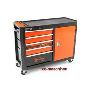 drehen-fraesen-bohren.de Tactix-Werkstattwagen mit 5 Schubladen + Schrankfach Pulverbeschichtet