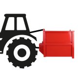 drehen-fraesen-bohren.de Traktor Heckcontainer Heckmulde Transportcontainer Mulde 110 cm Kat I + II rot